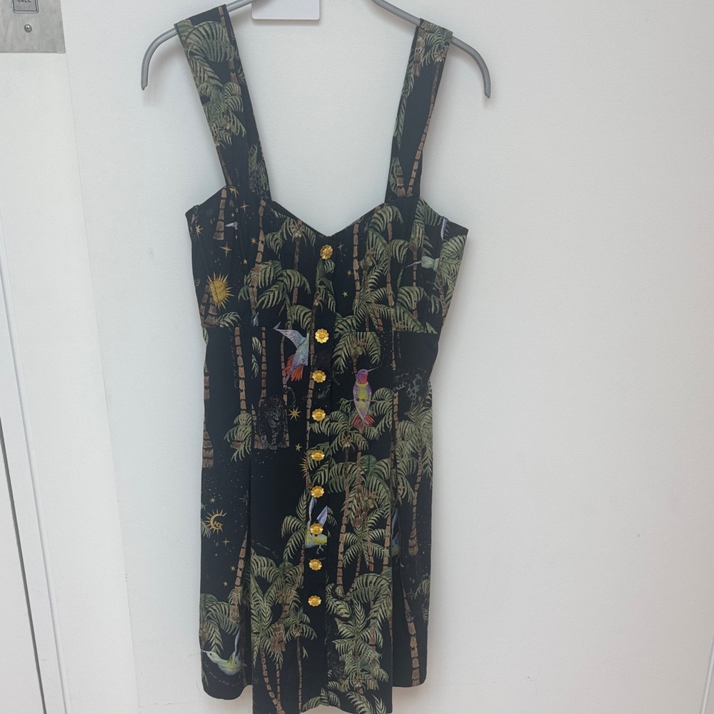 Haley Menzies Tropical Print Button-Up Dress- XS